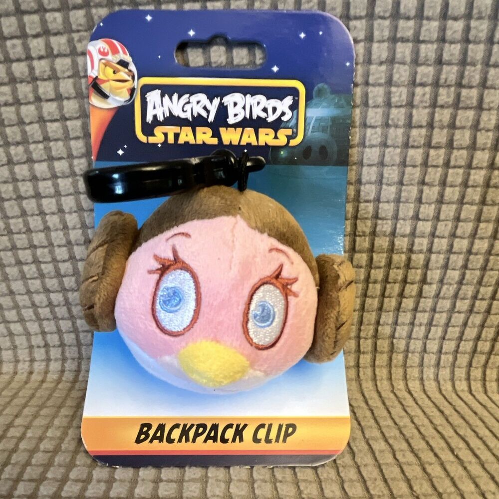 Angry Birds Star Wars Princess Leia Backpack Clip Plush | 3" 2012 CWT Collection